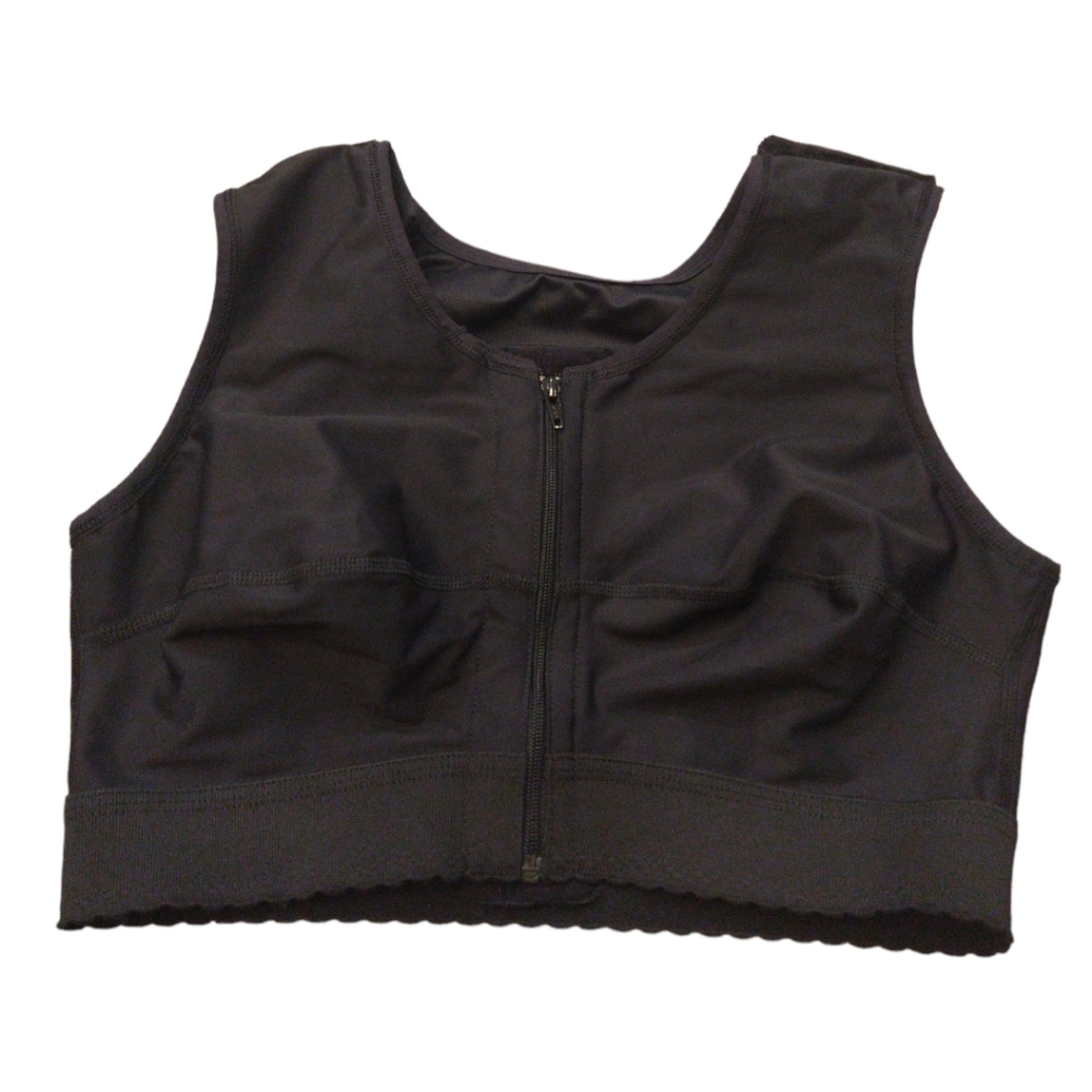 Marena Recovery Black Post Surgery Compression Bra Front Close. Size XL